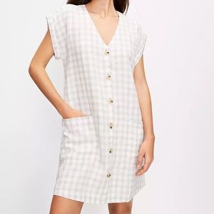 Lou & Grey Gingham Linen Pocket Shirtdress